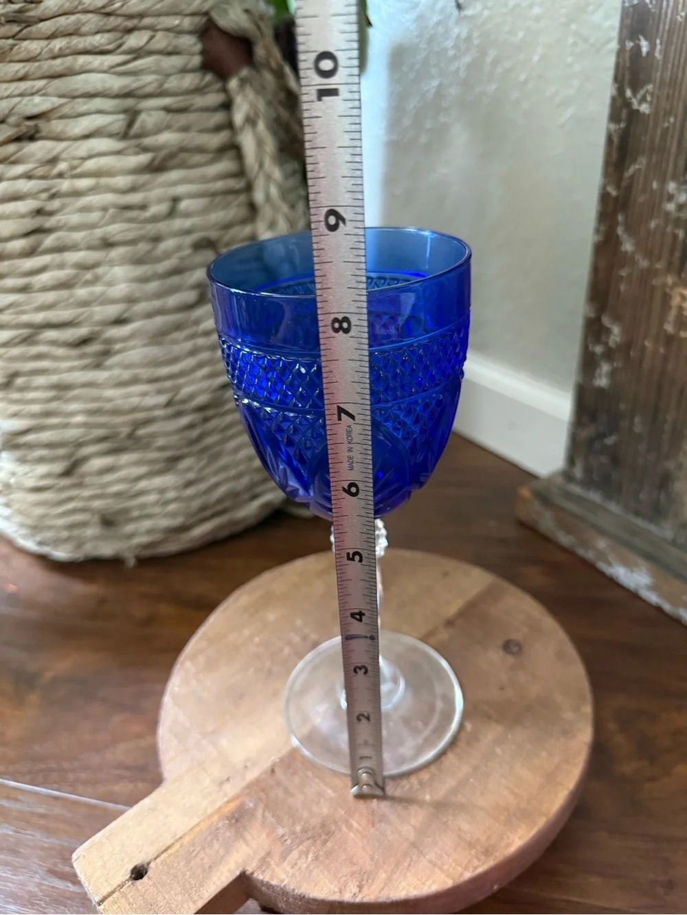 NIB Cristal D'Arques Sapphire Blue Antique Water Wine Goblet Set of 4